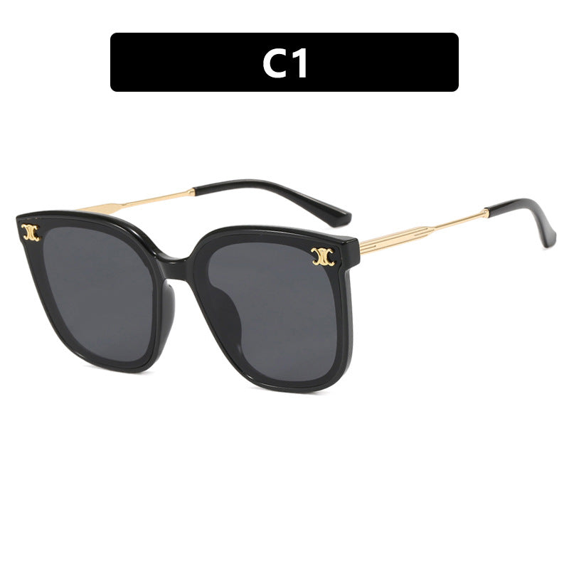 Square frame internet famous women's sunglasses with UV protection for street photography, slimming sunglasses