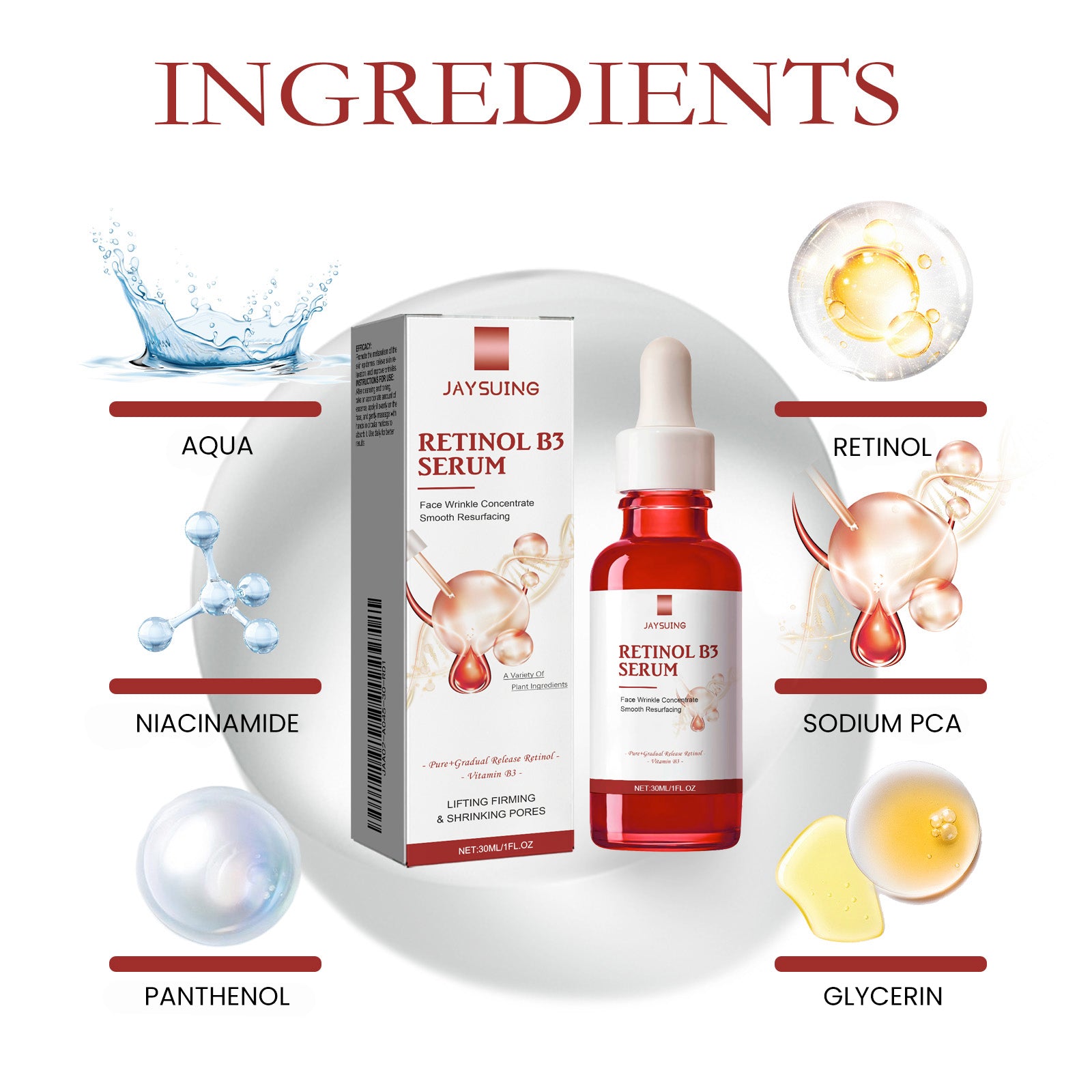 Retinol Face Essence, Reduces Lines, Firming Skin, Hydrating And Anti-Wrinkle Serum