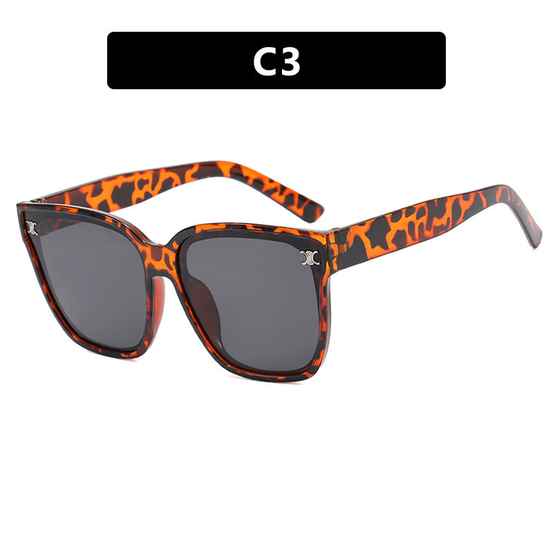 Advanced sunglasses for women, trendy internet celebrity sunglasses, UV resistant sunglasses, big face, slimming effect