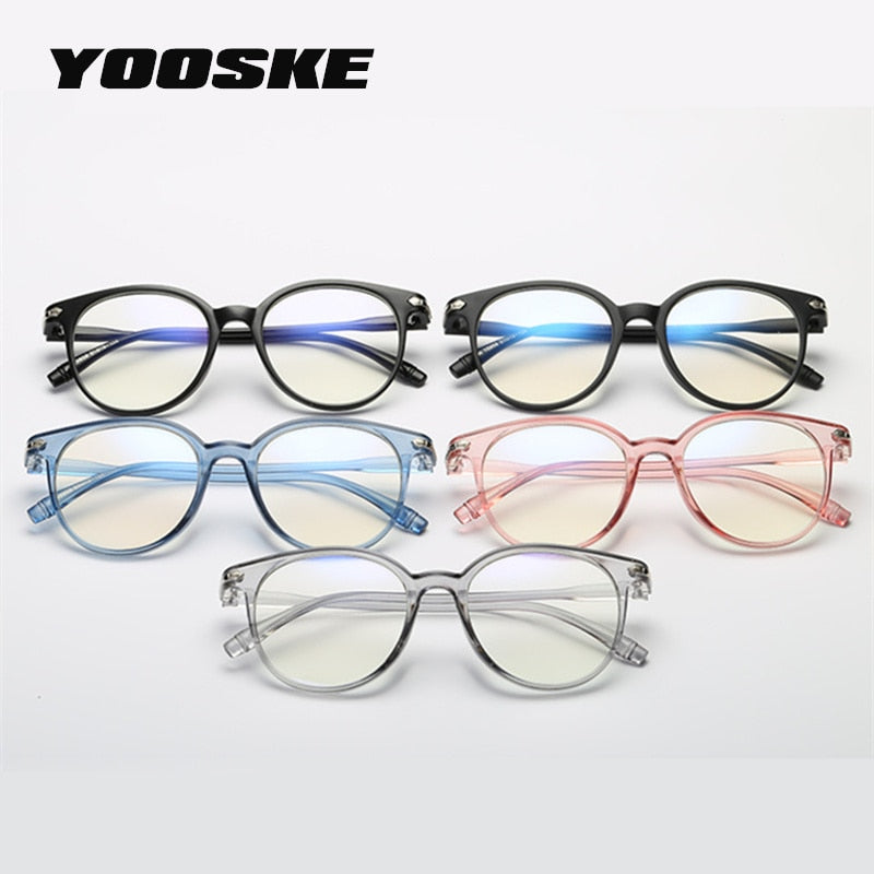 Women Glasses Frame Men Anti Blue Light Eyeglasses Frame Vintage Round Clear Lens Glasses Optical Spectacle Frame