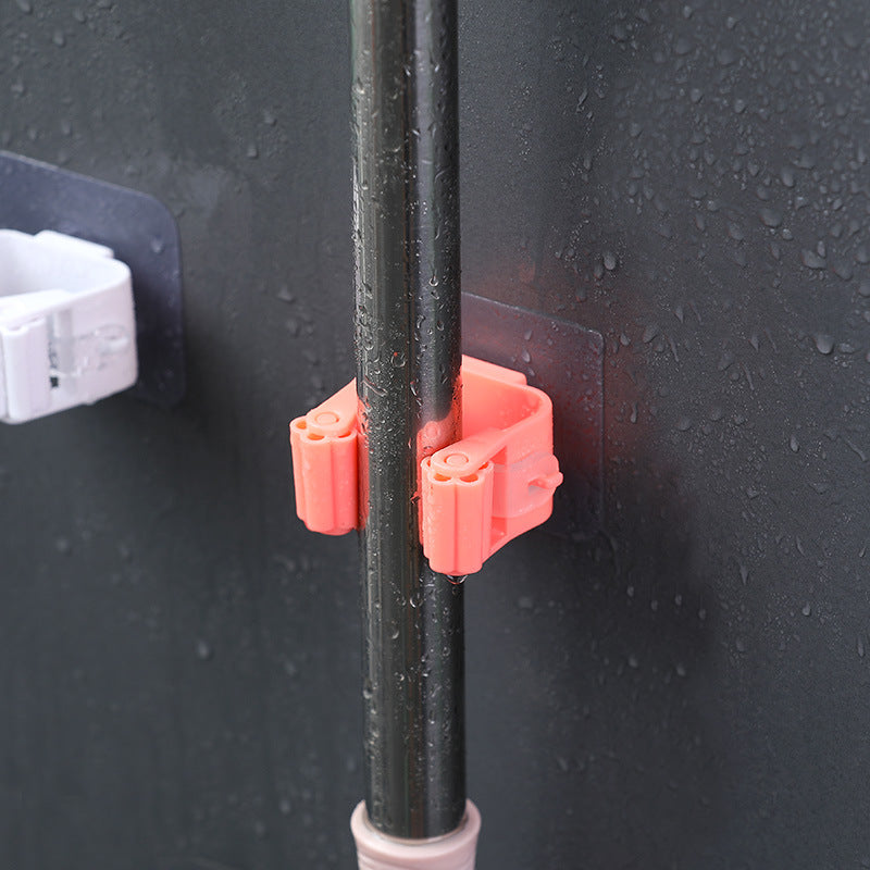 Mop Hook Wall Buckle Free Punch Broom Storage Artifact Strong Viscose Bathroom Fixed Hanger Mop Clip