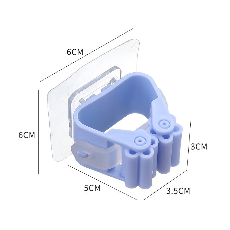 Mop Hook Wall Buckle Free Punch Broom Storage Artifact Strong Viscose Bathroom Fixed Hanger Mop Clip