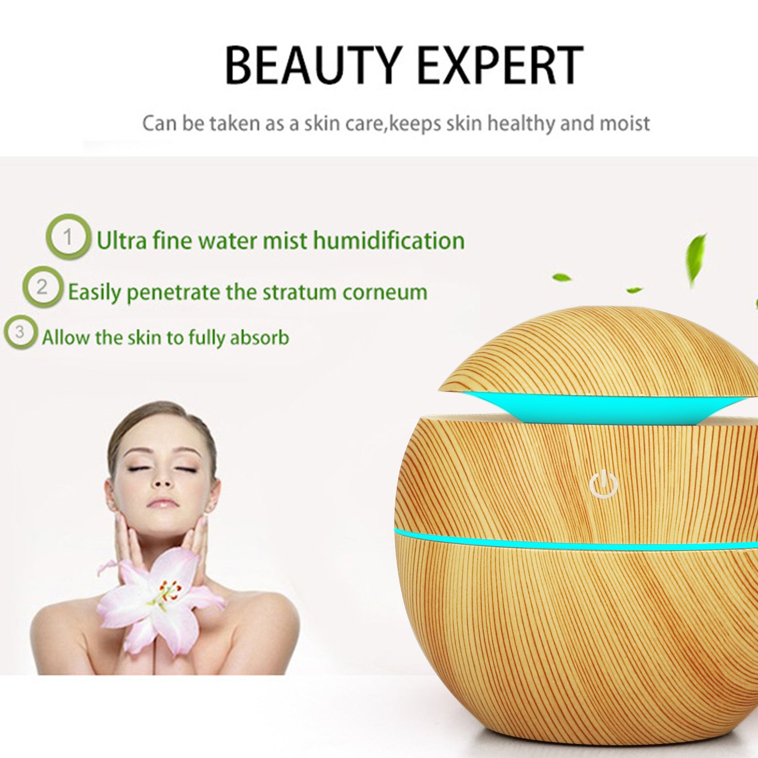 5V USB Mushroom Humidifier Ultrasonic Aromatherapy Machine Colorful Household Ball Humidifier Wood Grain USB Humidifier