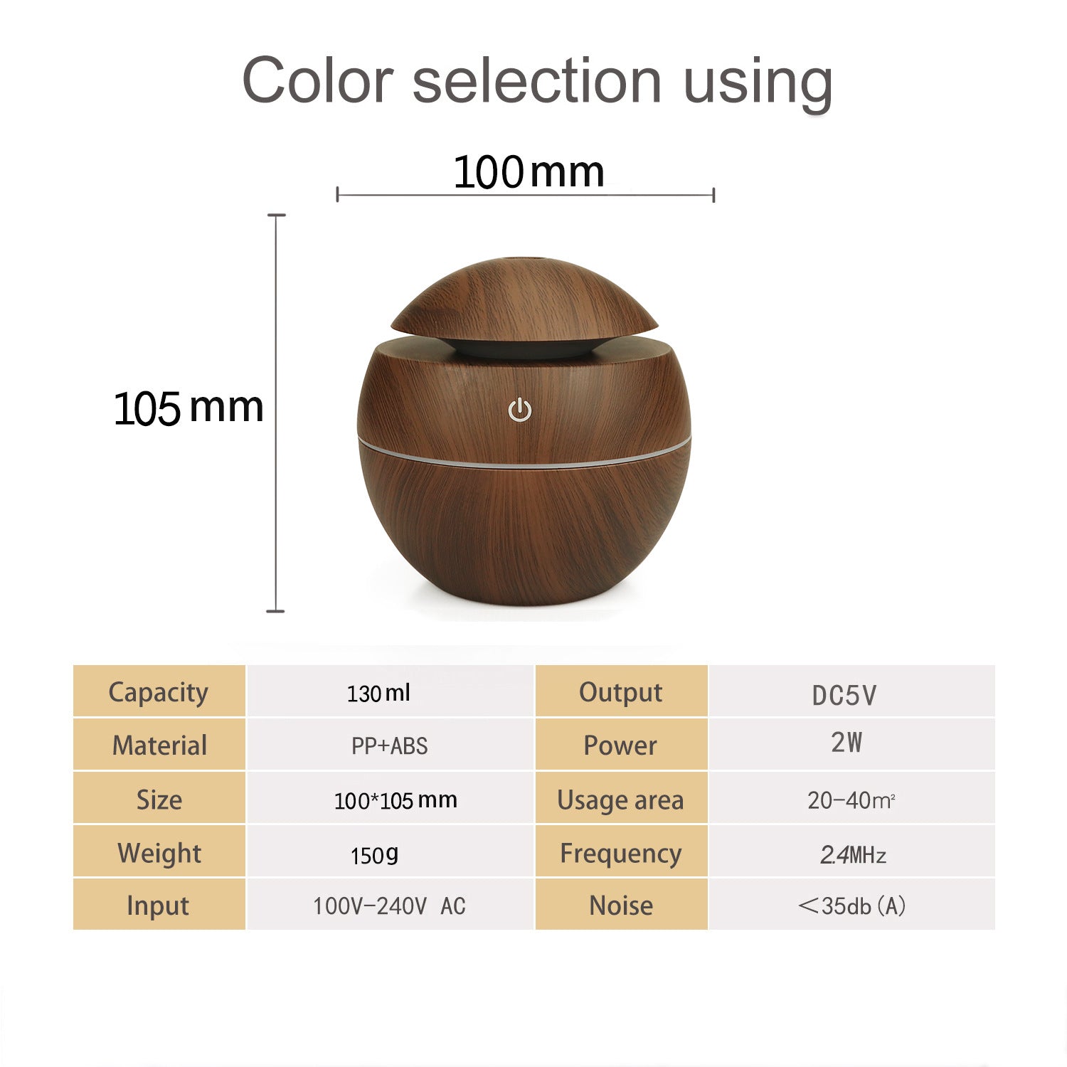 5V USB Mushroom Humidifier Ultrasonic Aromatherapy Machine Colorful Household Ball Humidifier Wood Grain USB Humidifier