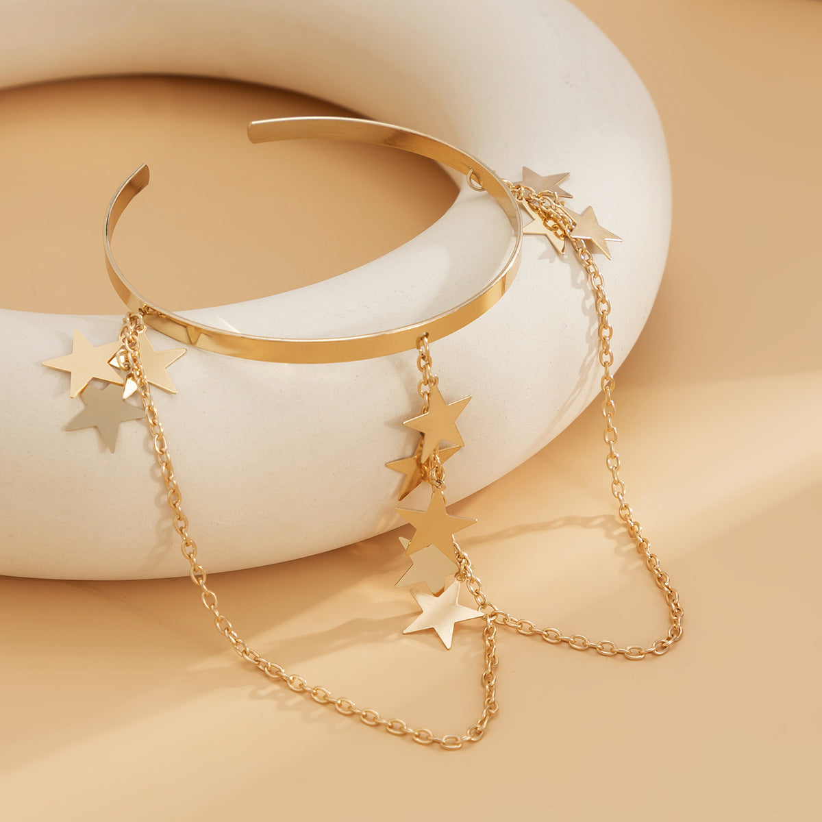 Ethnic style, personalized metal iron chain, arm chain, niche, simple, open-ended arm bracelet, arm ring, female