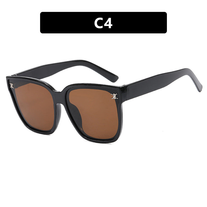 Advanced sunglasses for women, trendy internet celebrity sunglasses, UV resistant sunglasses, big face, slimming effect