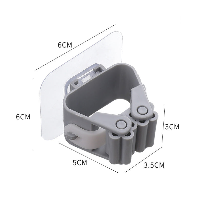 Mop Hook Wall Buckle Free Punch Broom Storage Artifact Strong Viscose Bathroom Fixed Hanger Mop Clip