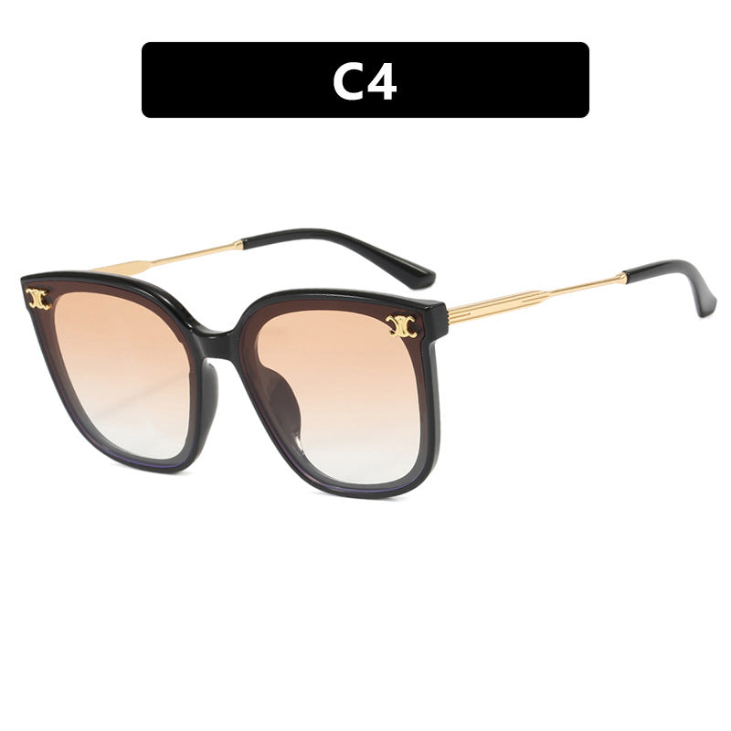 Square frame internet famous women's sunglasses with UV protection for street photography, slimming sunglasses