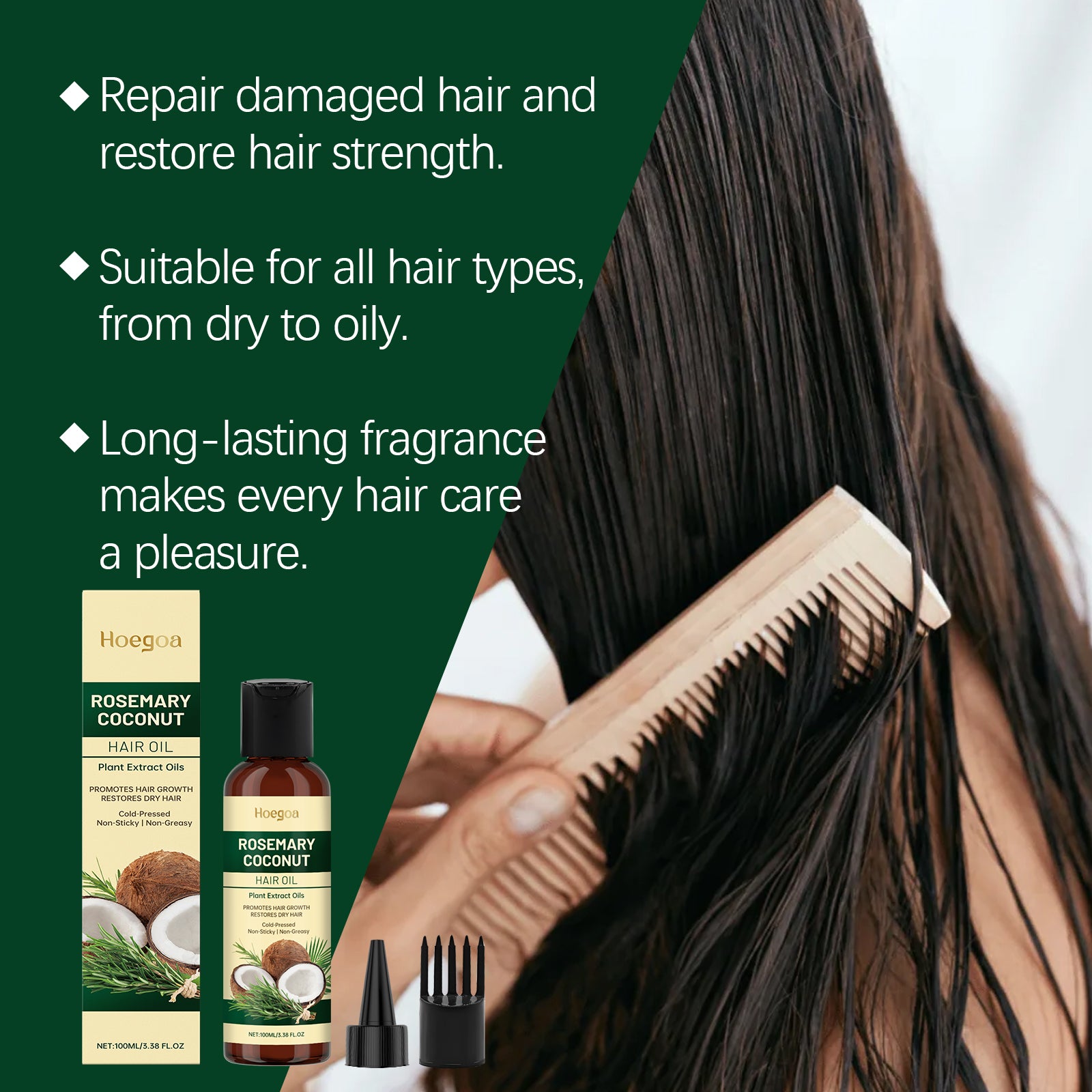 Rosemary Coconut Hair Oil Nourishes, Moisturizes, Leaves Fragrance, Pamper Hair, And Softens Hair Essence