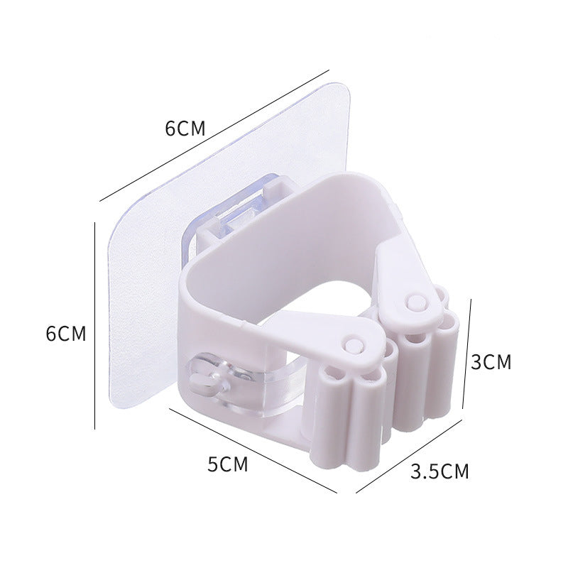 Mop Hook Wall Buckle Free Punch Broom Storage Artifact Strong Viscose Bathroom Fixed Hanger Mop Clip