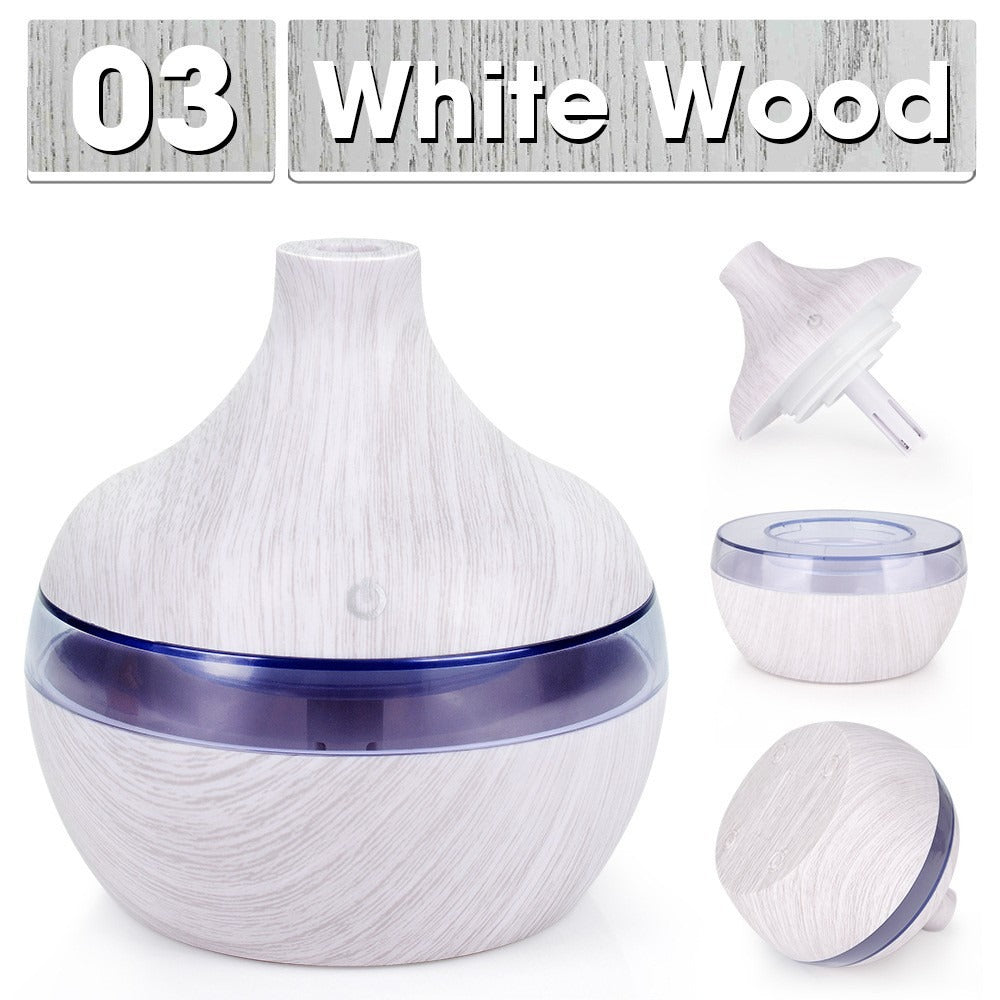 Wood grain humidifier colorful night light Aromatreatment machine atomizer usb home humidifier Water refill meter Desktop humidi