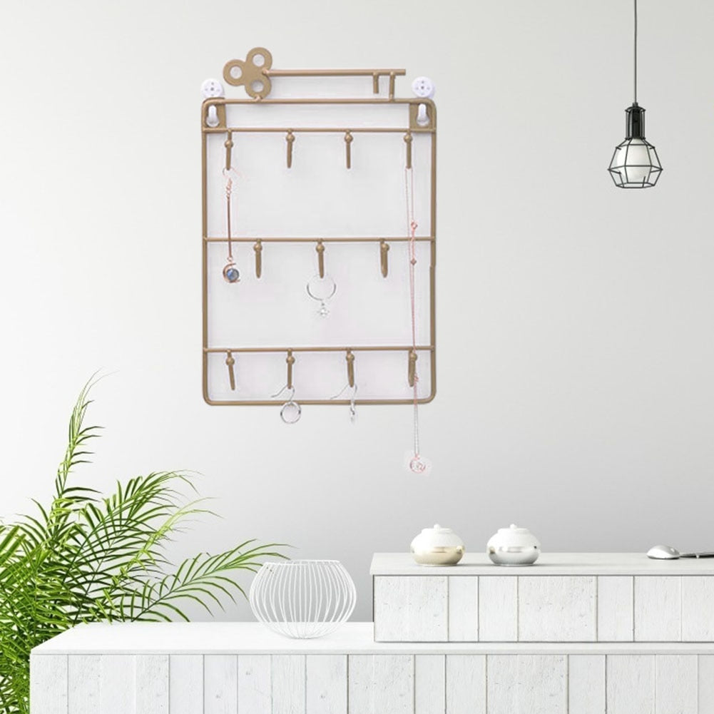 Modern Style Iron Wall Mounted 11 Hangers Hooks Key Holder Coat Hat Storage Rack Practical Cloth / Keys Hooks
