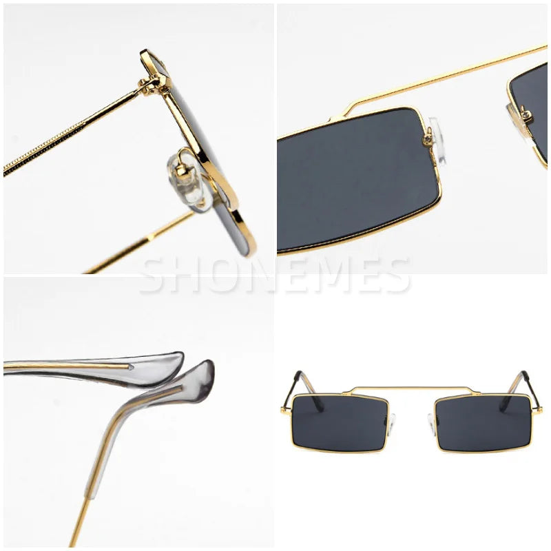 Rectangle Women's Sunglasses Single Bridge Sun Glasses Vintage Design Tiny Frame Shades Oculos De Sol for Ladies