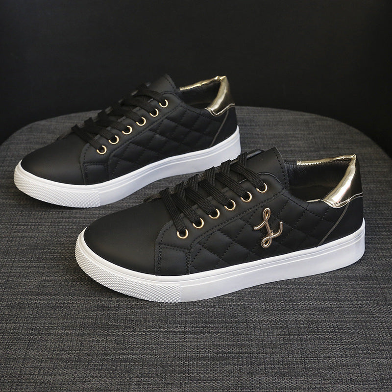 Little white shoes for women, lightweight, simple, fashionable, low top, flat bottom, versatile, women's trendy sports shoes