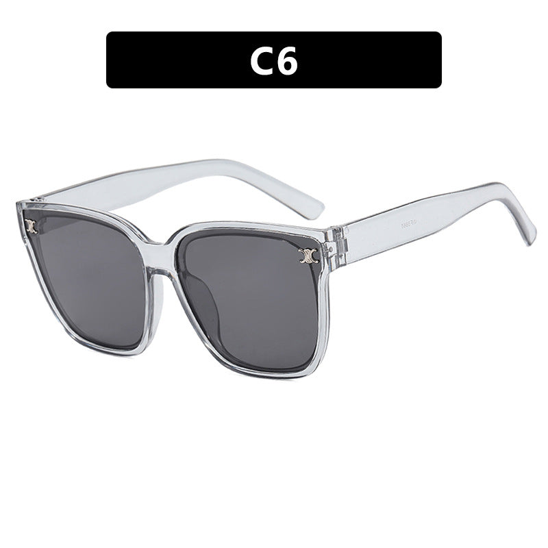 Advanced sunglasses for women, trendy internet celebrity sunglasses, UV resistant sunglasses, big face, slimming effect
