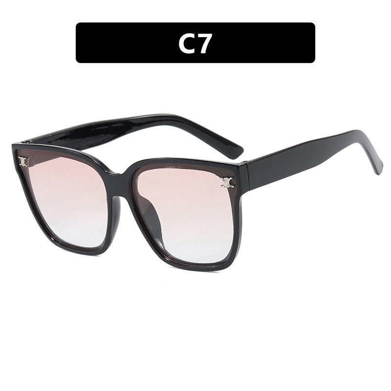 Advanced sunglasses for women, trendy internet celebrity sunglasses, UV resistant sunglasses, big face, slimming effect