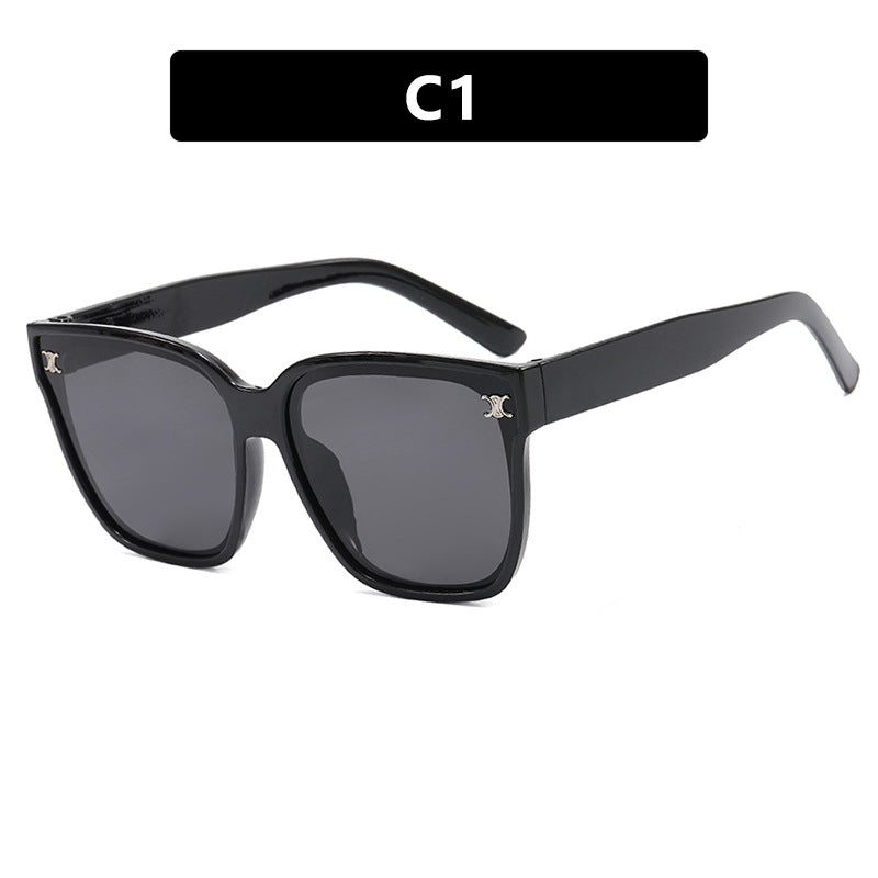 Advanced sunglasses for women, trendy internet celebrity sunglasses, UV resistant sunglasses, big face, slimming effect