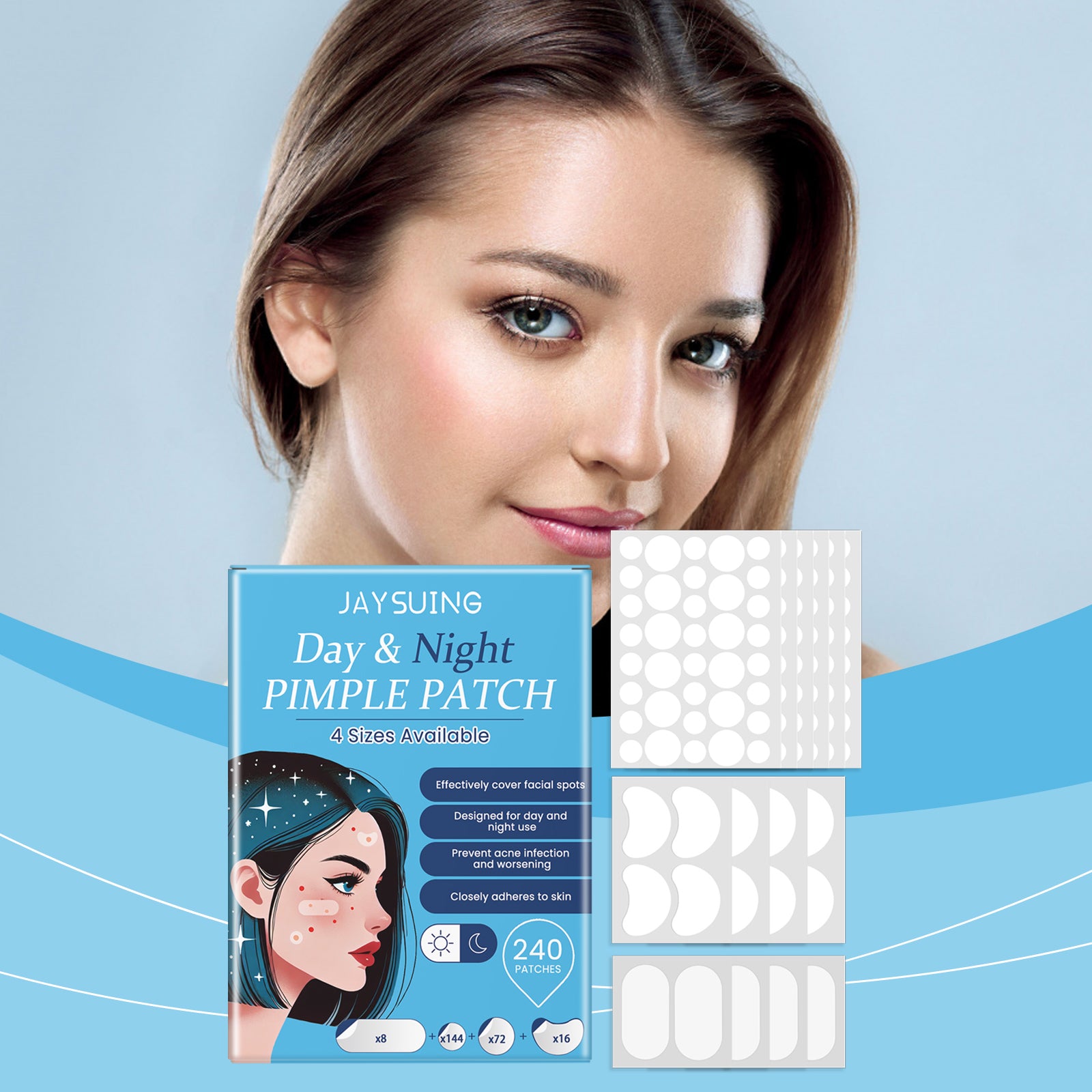 Day And Night Acne Cover Face Acne Patch Comfortably Repair Skin Oil Control Cover Acne Patch