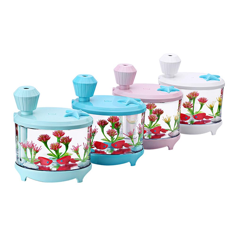 KLN-039 460ml Fish Tank Essential Oil Diffuser Air Mist Humidifier with Whisper-quiet Operation Portable USB Changing LED Lights