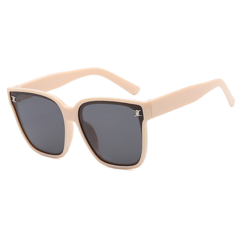 Advanced sunglasses for women, trendy internet celebrity sunglasses, UV resistant sunglasses, big face, slimming effect