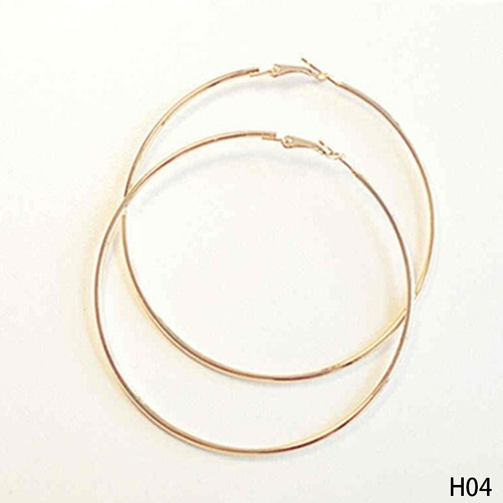 Personality Super Big Circles Hoop Earrings For Women Fashion Gold Silver Color Jewelry Trendy Retro Big Round Circle Earrings