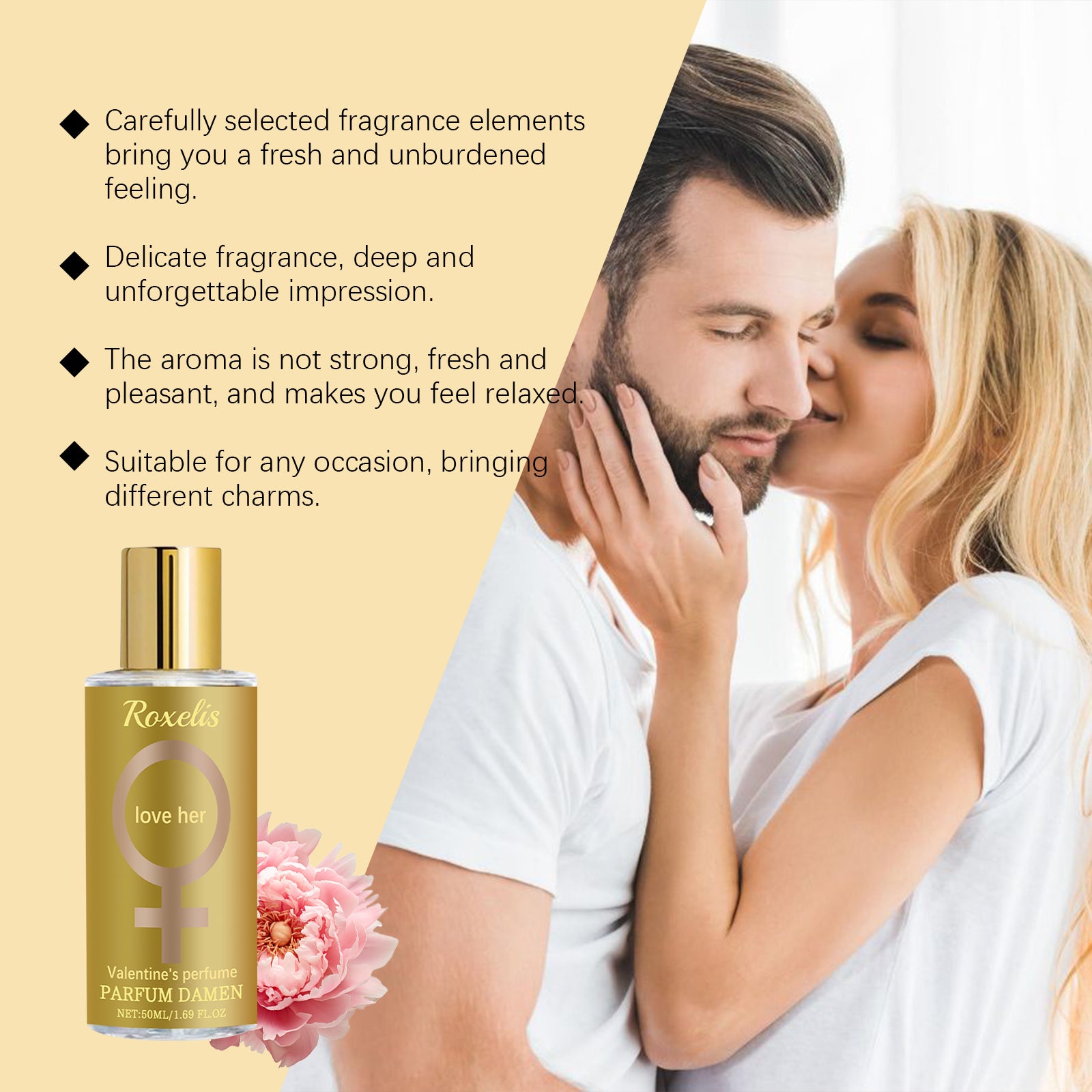 Roxelis Valentine's Day Women's Fragrance Women's Fragrance Natural Light Fresh Everyday Wrist Body Fragrance Charm Perfume