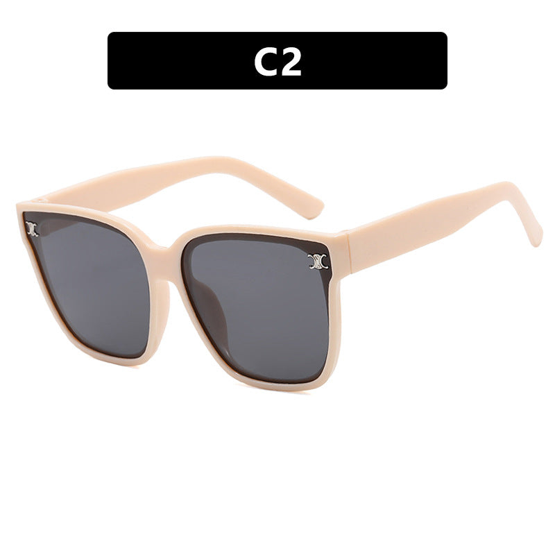 Advanced sunglasses for women, trendy internet celebrity sunglasses, UV resistant sunglasses, big face, slimming effect