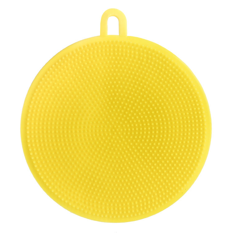 Multifunctional Silicone Dishwashing Brush Creative Round Dish Towel Kitchen Decontamination Cleaning Brush Insulation Pad Rag Dishcloth