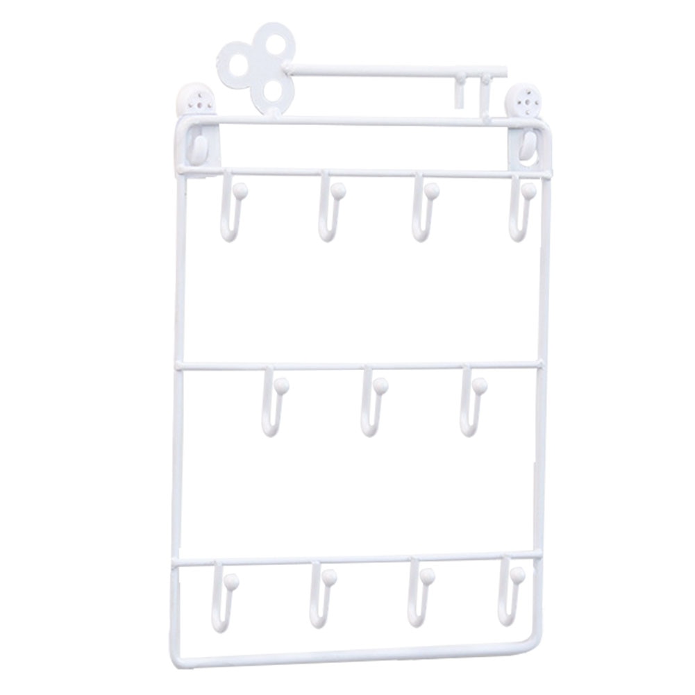 Modern Style Iron Wall Mounted 11 Hangers Hooks Key Holder Coat Hat Storage Rack Practical Cloth / Keys Hooks