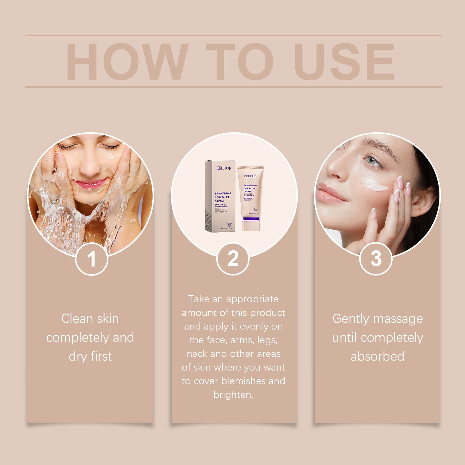 Concealer Brightening Cream, Light And Delicate Texture To Create A Natural Concealer Effect Fresh Naked Makeup