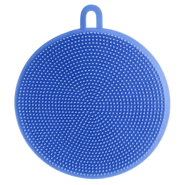 Multifunctional Silicone Dishwashing Brush Creative Round Dish Towel Kitchen Decontamination Cleaning Brush Insulation Pad Rag Dishcloth