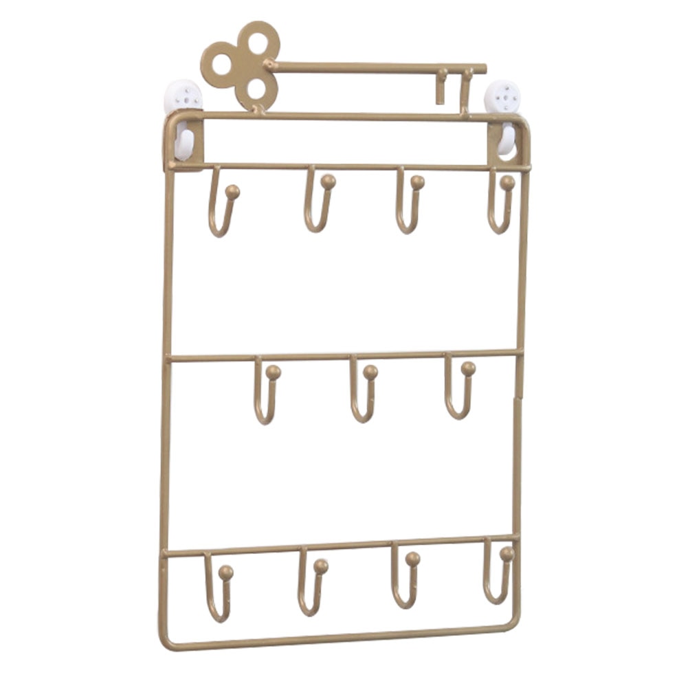 Modern Style Iron Wall Mounted 11 Hangers Hooks Key Holder Coat Hat Storage Rack Practical Cloth / Keys Hooks