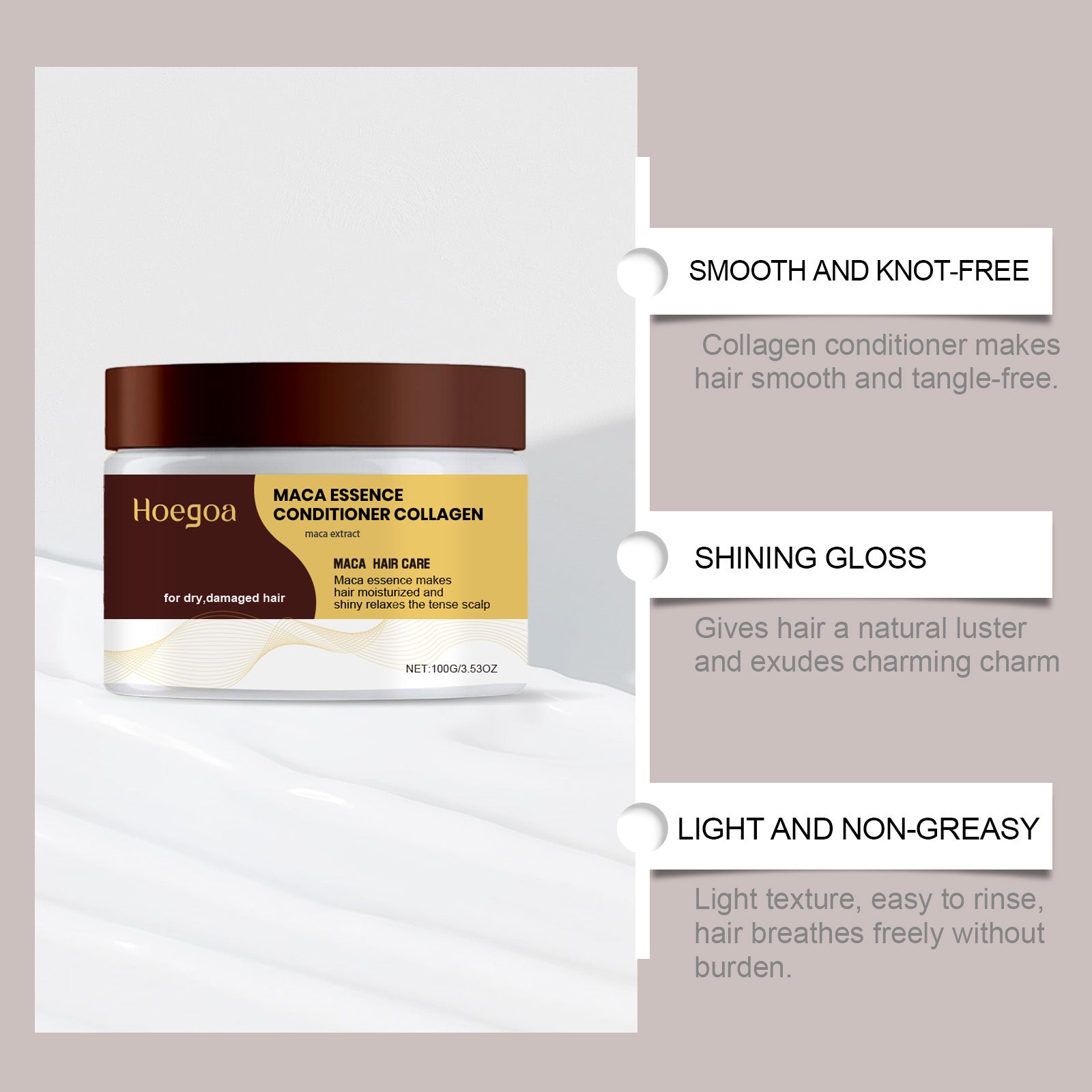 Collagen Conditioner, Gentle Hair Care, Soft, Nourishing, Moisturizing And Moisturizing Hair Care