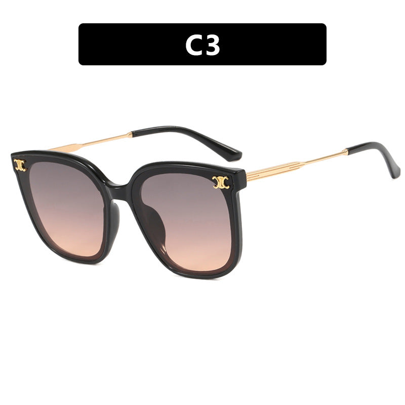 Square frame internet famous women's sunglasses with UV protection for street photography, slimming sunglasses