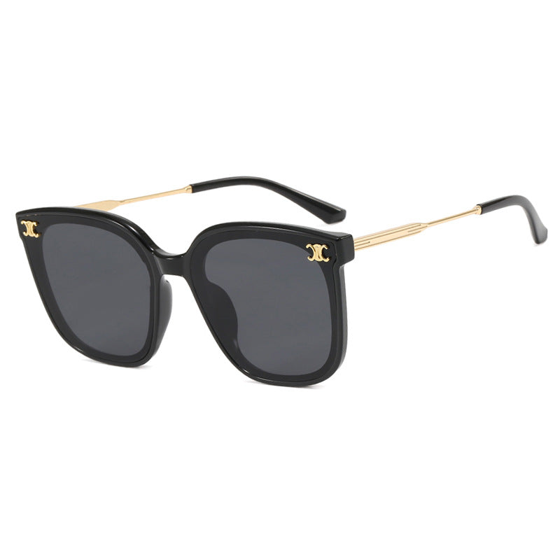 Square frame internet famous women's sunglasses with UV protection for street photography, slimming sunglasses