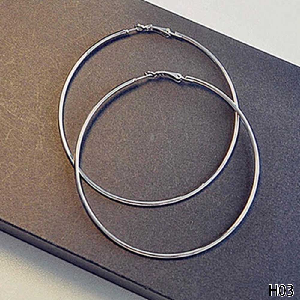 Personality Super Big Circles Hoop Earrings For Women Fashion Gold Silver Color Jewelry Trendy Retro Big Round Circle Earrings