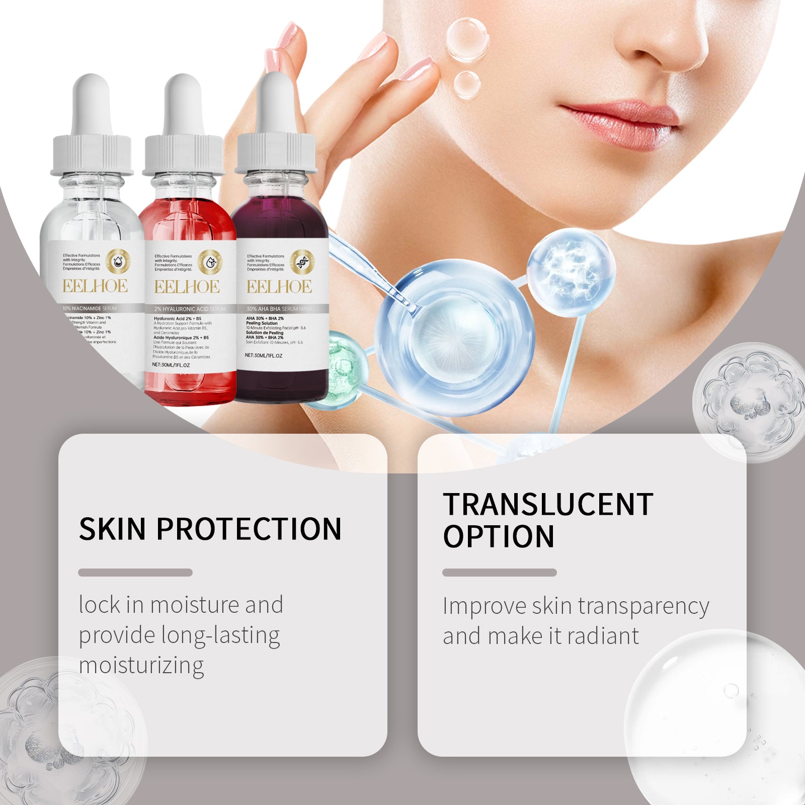 Acne Set Facial Cleansing Acne Repair Skin Whitening Acne Print Essence Mask Set