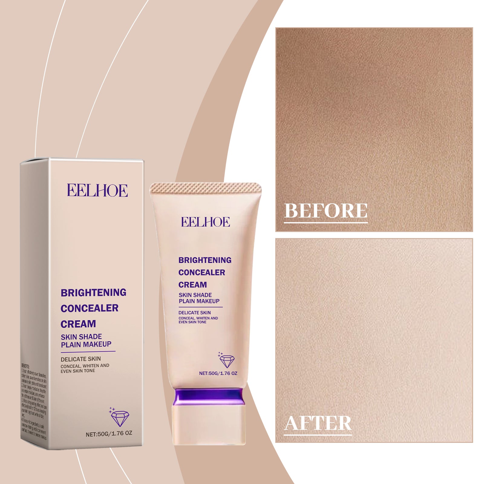 Concealer Brightening Cream, Light And Delicate Texture To Create A Natural Concealer Effect Fresh Naked Makeup