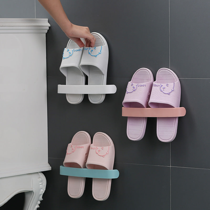 Bathroom Slippers Rack Wall-Mounted Wall-Mounted Toilet Shoe Storage Artifact Toilet Punch-Free Shoe Rack
