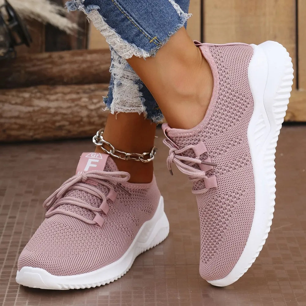 Breathable Mesh Lace Up Athletic