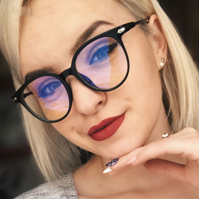 Women Glasses Frame Men Anti Blue Light Eyeglasses Frame Vintage Round Clear Lens Glasses Optical Spectacle Frame