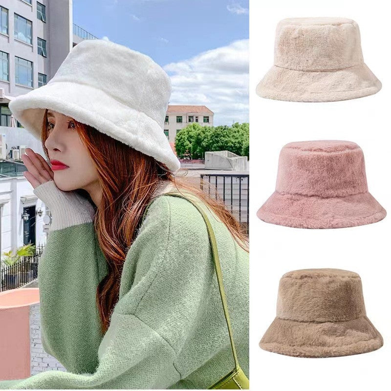 New Style Fake Rabbit Fur Hats Super Soft Women Winter Hat Cotton Lining Warm Russian Fashion Ski Beanies Plush Solid Color