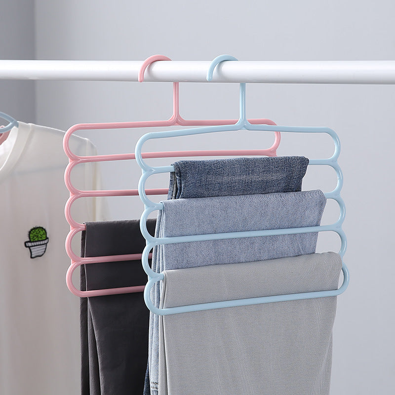 Colored Non-Slip Multi-Layer Trouser Racks Multifunctional Wardrobe 5-Layer Hanging Trousers Hangers