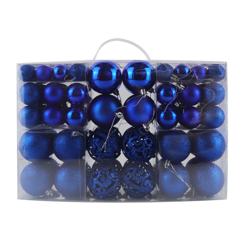 3/4/6cm 100pcs Christmas ball gift box set with electroplated hollow plastic balls for Christmas decoration