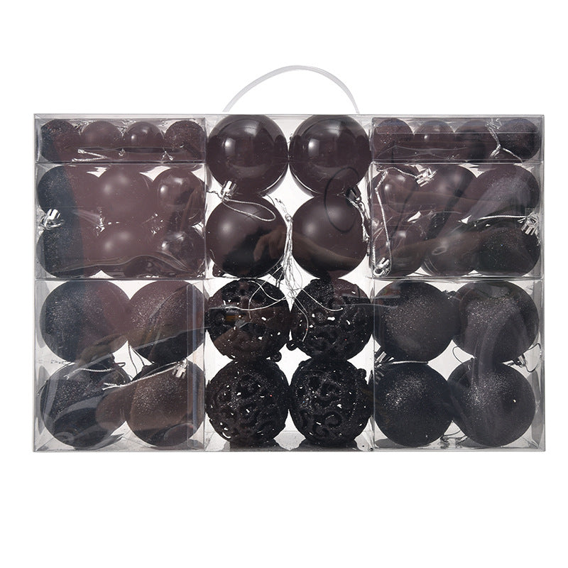 3/4/6cm 100pcs Christmas ball gift box set with electroplated hollow plastic balls for Christmas decoration