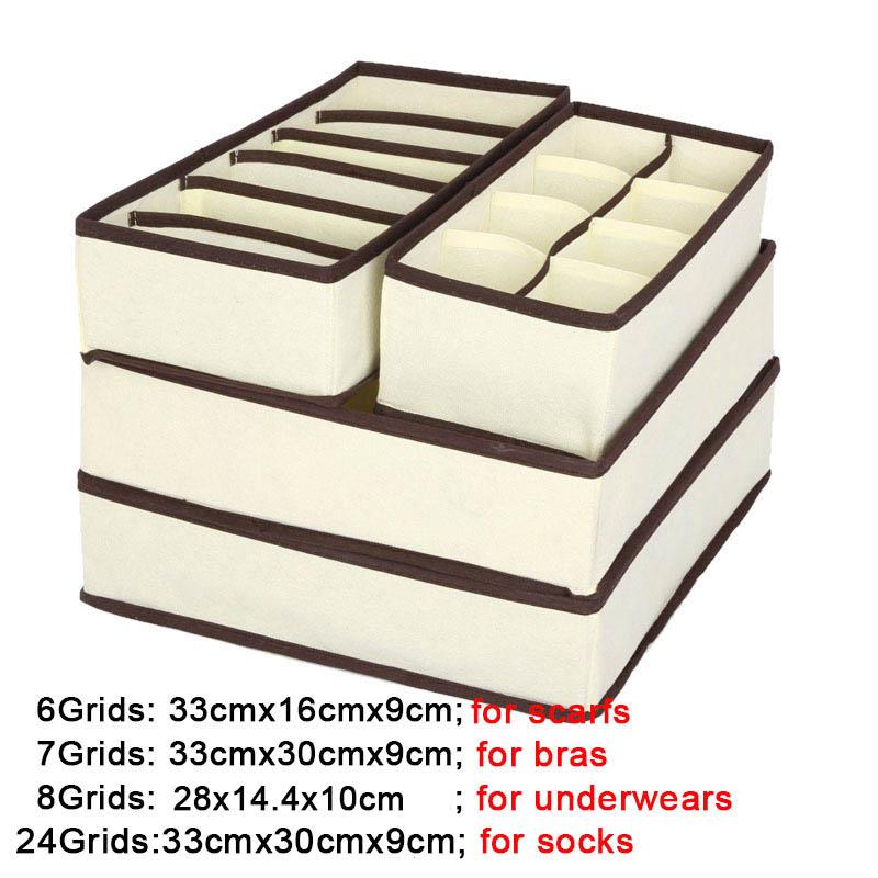 Hoomall Multi-size Bra Underwear Organizer Foldable Home Storage Box Non-woven Wardrobe Drawer Closet Organizer For Scarfs Socks