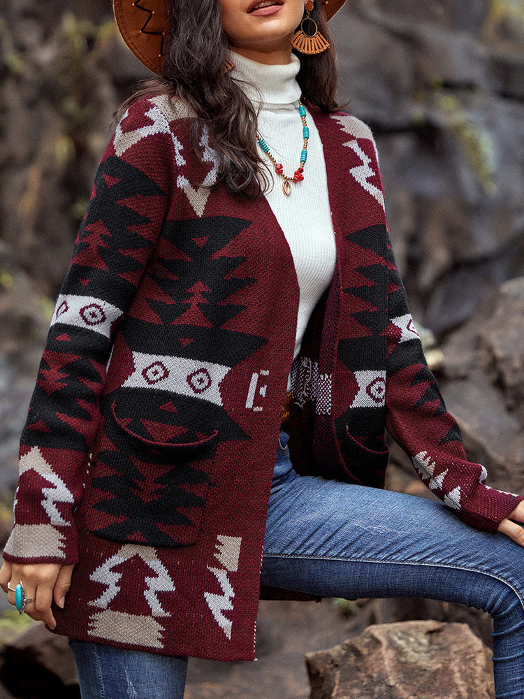 Autumn And Winter New Women's Cardigan Christmas Loose Casual Long-Sleeved Sweater Women