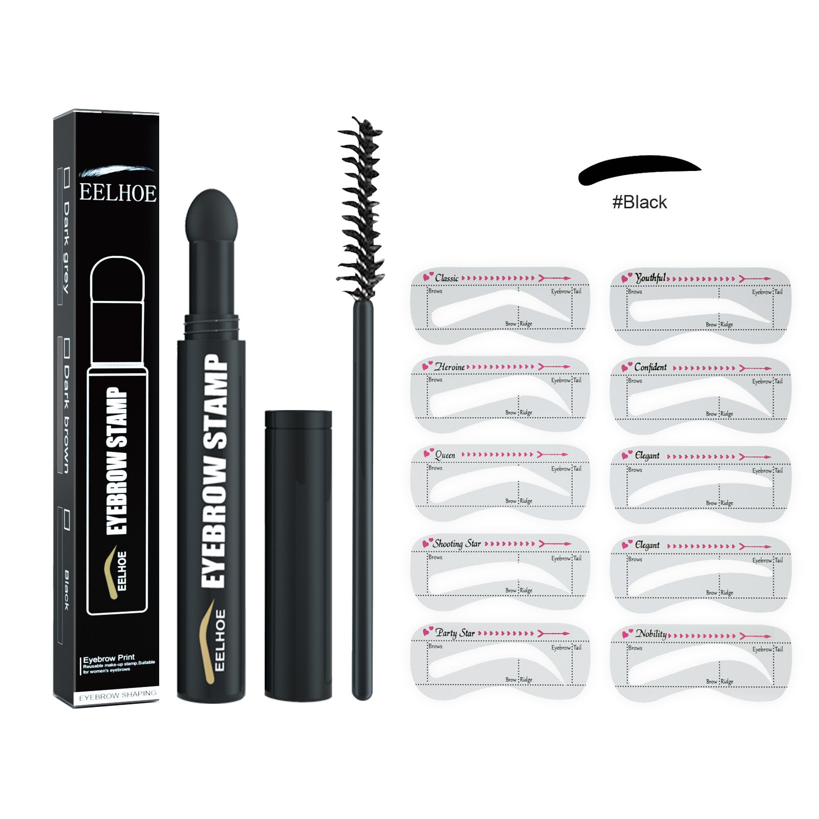 EELHOE  Eyebrow Pencil, Quick Makeup Eyebrow Natural Hairline Lazy Easy Waterproof With Eyebrow Card Eyebrow Brush