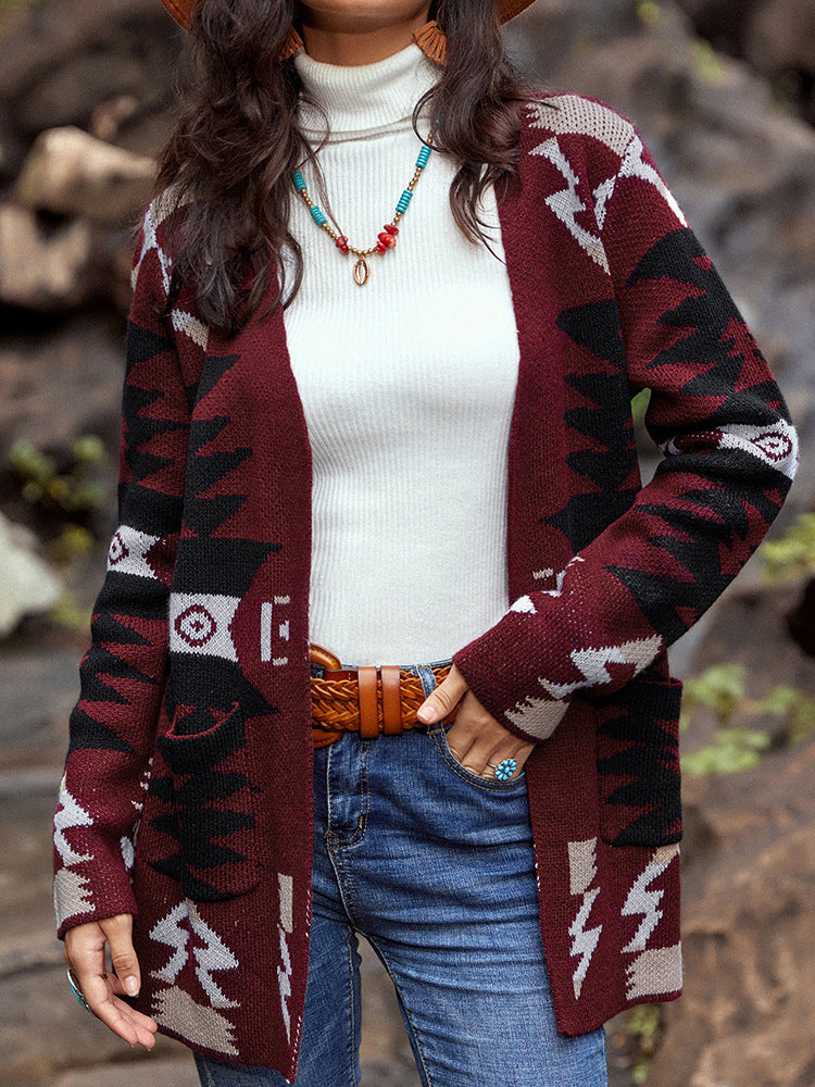 Autumn And Winter New Women's Cardigan Christmas Loose Casual Long-Sleeved Sweater Women