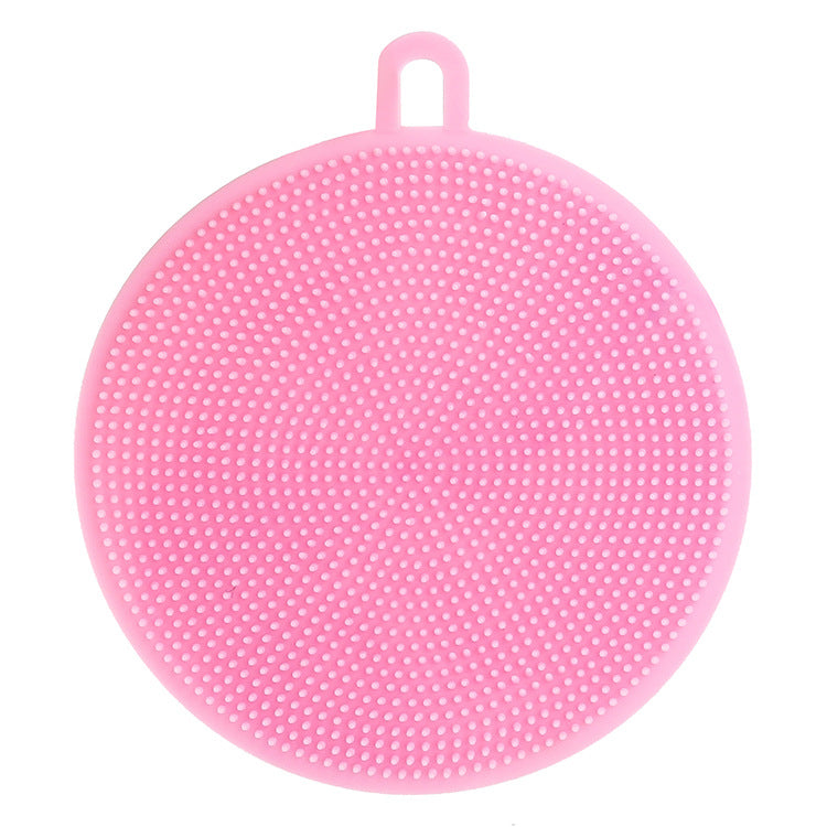 Multifunctional Silicone Dishwashing Brush Creative Round Dish Towel Kitchen Decontamination Cleaning Brush Insulation Pad Rag Dishcloth